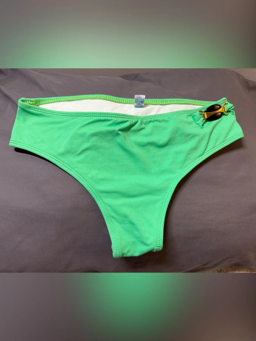 Women’s Mint Green Bikini Bottom with Gold Accent